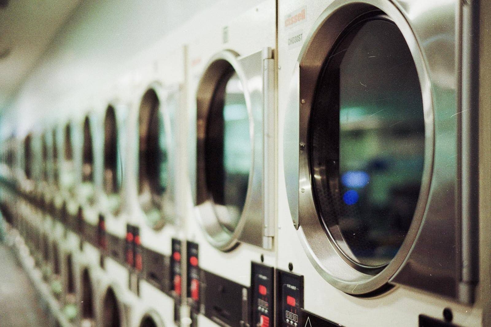 Commercial washing machines at Paramount Laundry, Lagos